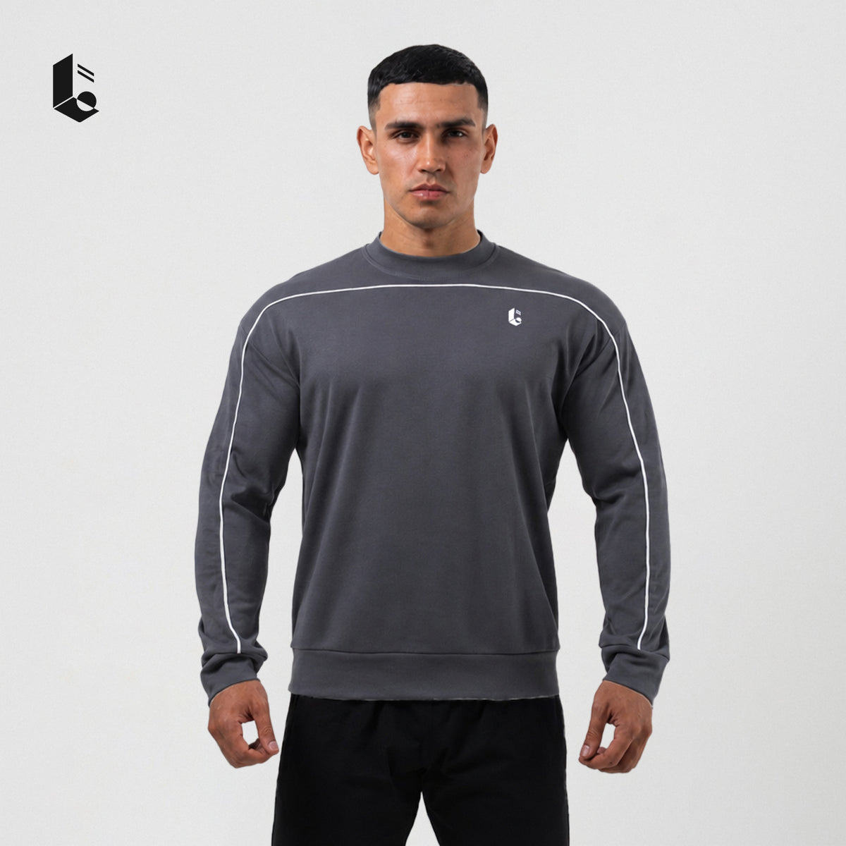 StreetLine Long Sleeve Crewneck - Black/White/Dark Blue/Brown