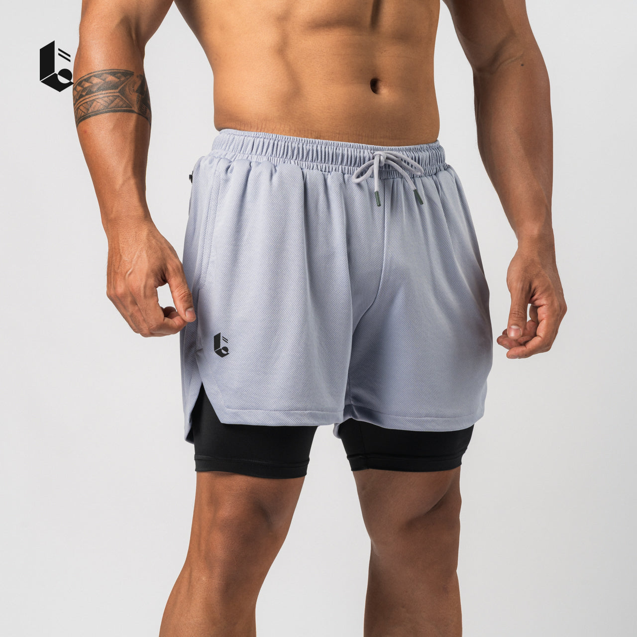 Tracka 2-In-1 Short / Short Legging - Black/Light Grey/Dark Grey/Navy