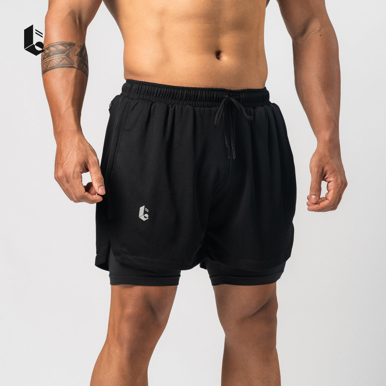 Tracka 2-In-1 Short / Short Legging - Black/Light Grey/Dark Grey/Navy