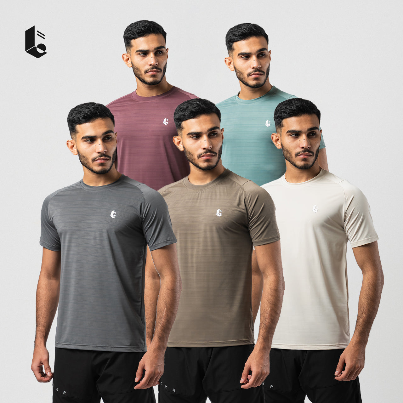 VeloStripe Short Sleeve Tee - Charcoal Grey/Burgundy/Slate Teal/Mocha Sand/Ivory