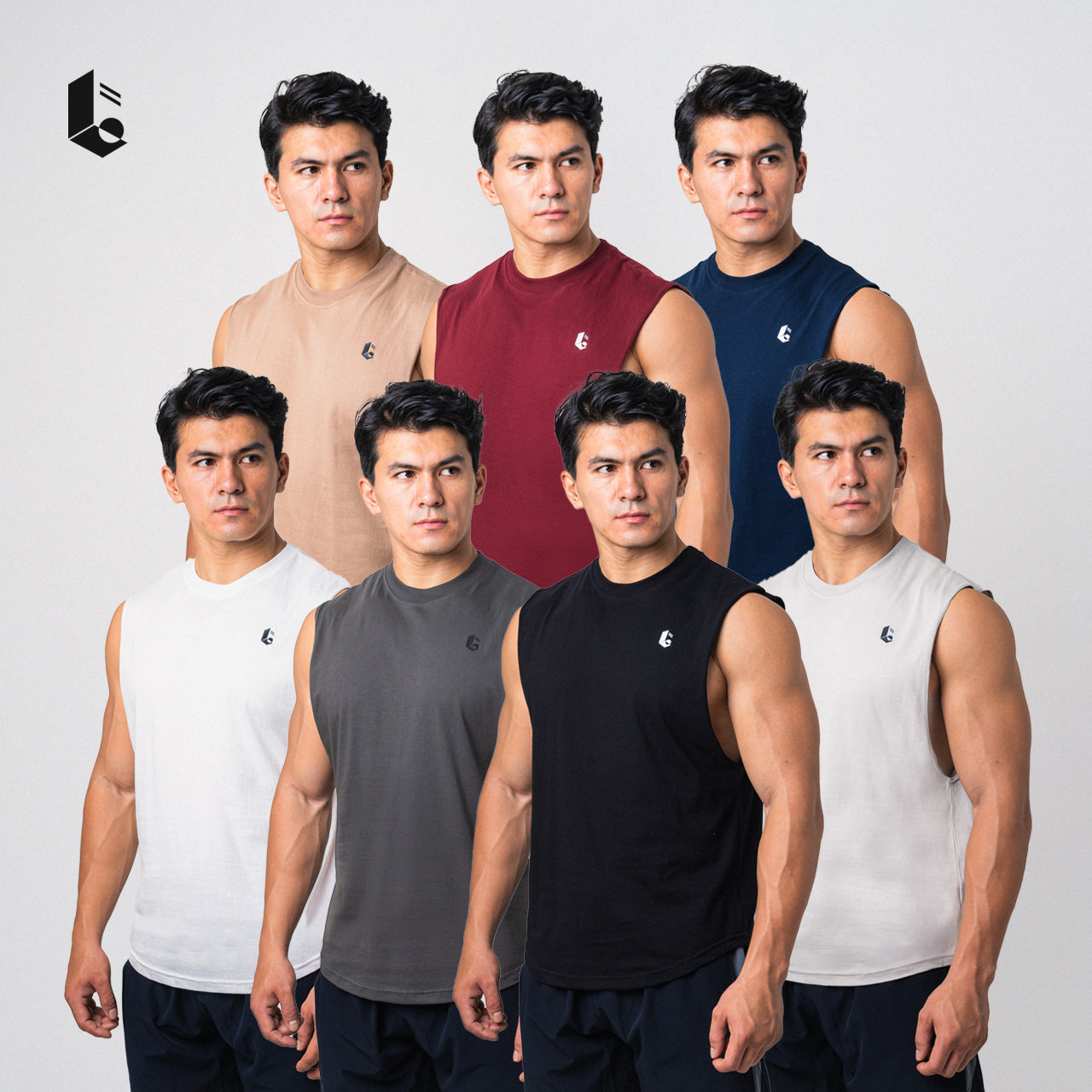 Deepcut Muscle Tank - Black/Broken White/Maroon/Navy/Brown/Light Grey/Dark Grey