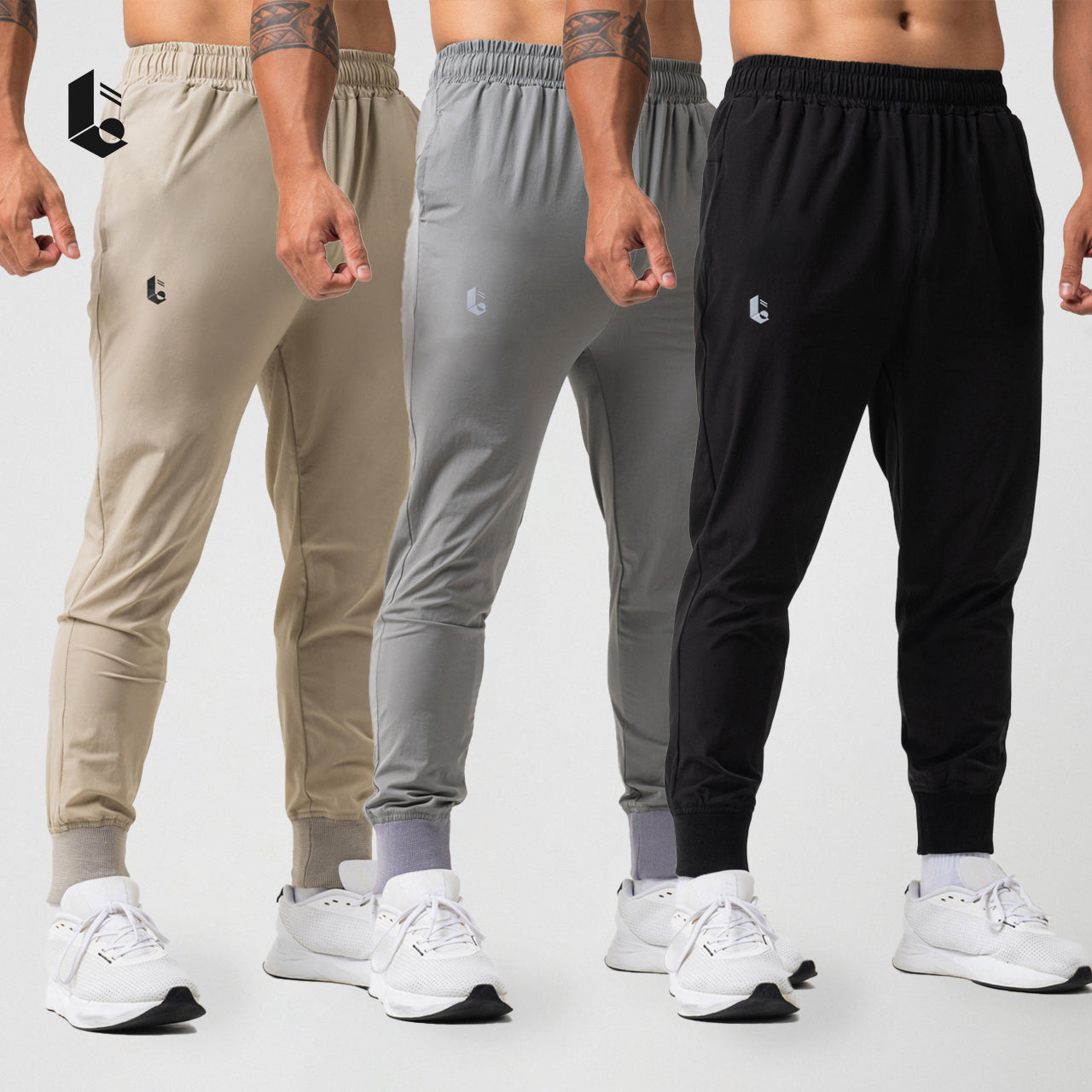 AlphaCool Rib Jogger Pants - Black/Dark Grey/Light Grey/Khaky