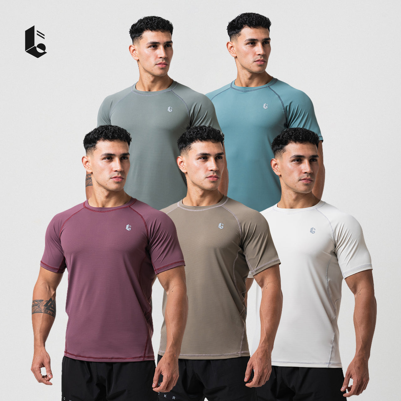 CoreWeave Performance Tee - Slate Grey/Dusty Teal/Burgundy/Taupe Brown/Ivory White