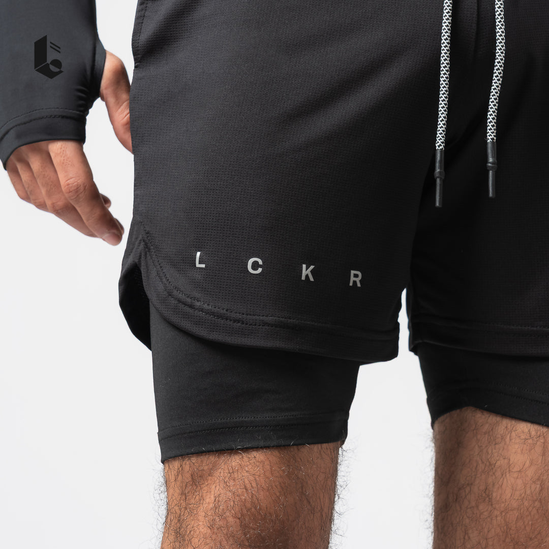 CoreLite 2-In-1 Shorts - Jet Black/Navy Blue/Ash Grey