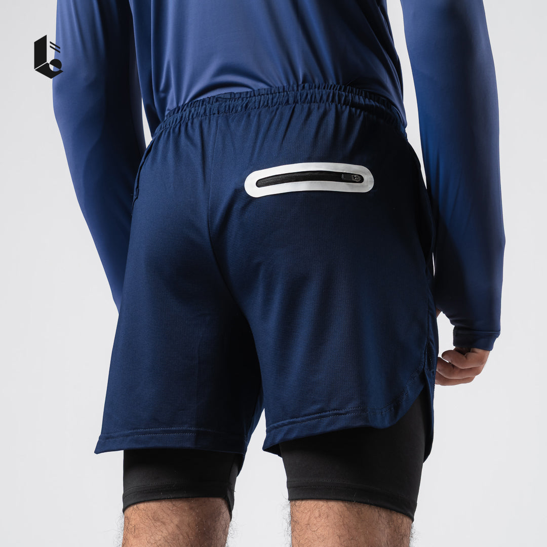CoreLite 2-In-1 Shorts - Jet Black/Navy Blue/Ash Grey