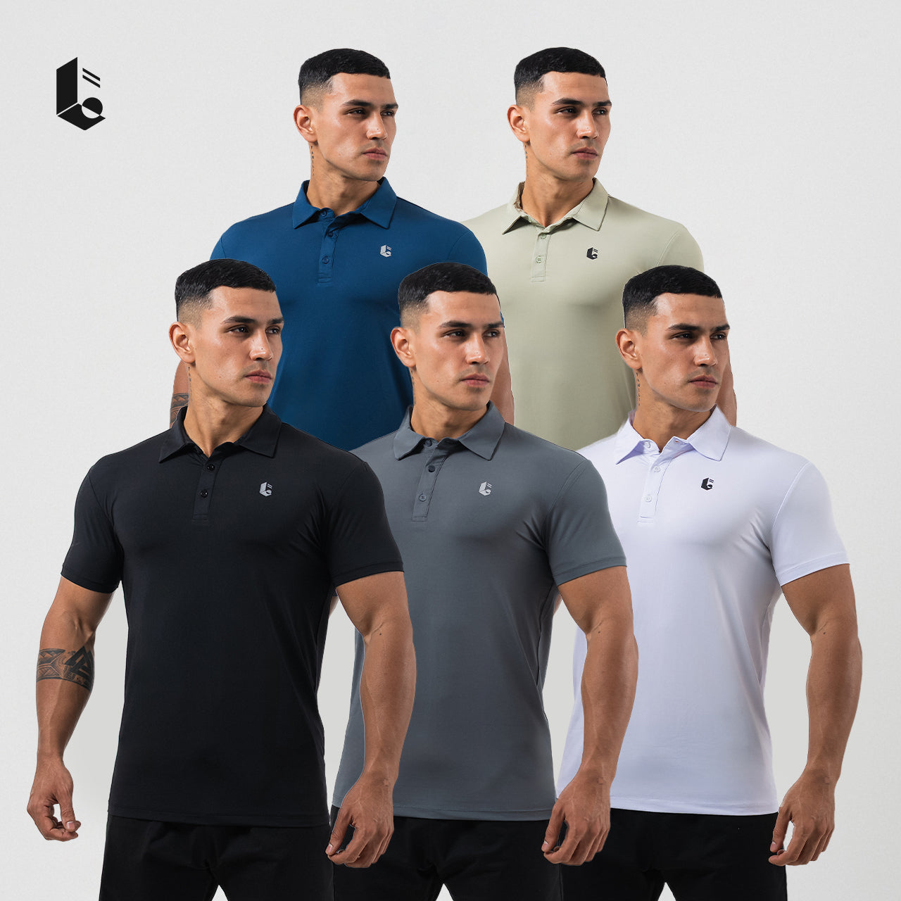 Flexaire Performance Polo Shirt - Black/White/Dark Grey/Sage/Smoke Blue/Sand
