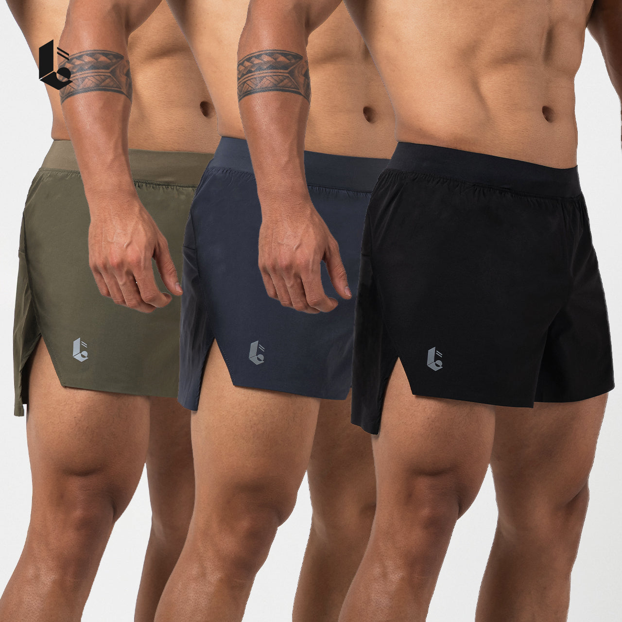 PacePro Running Shorts - Black/Dark Grey/Army