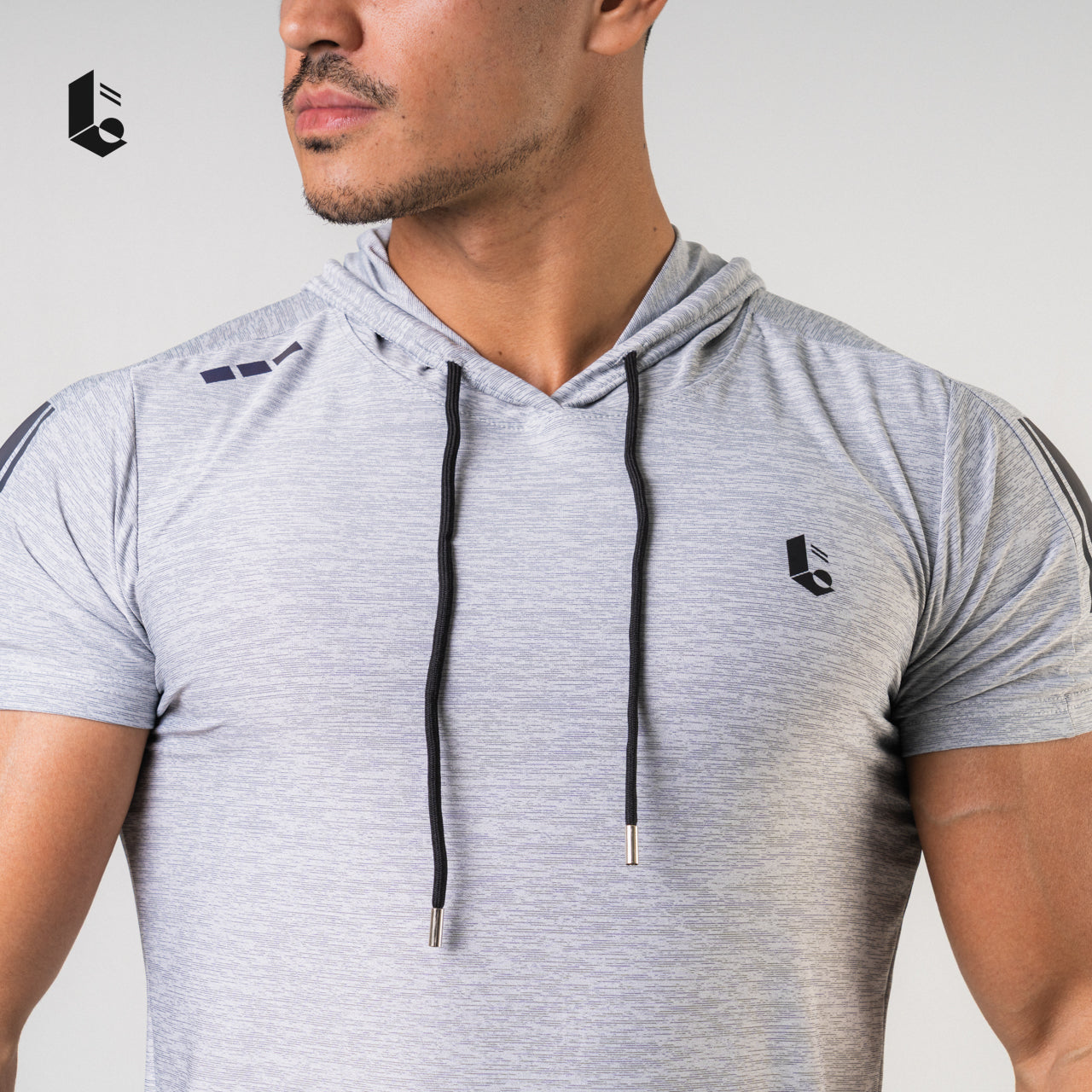 Lightcool Short Sleeve Hoodie - Green/Grey/Blue Navy