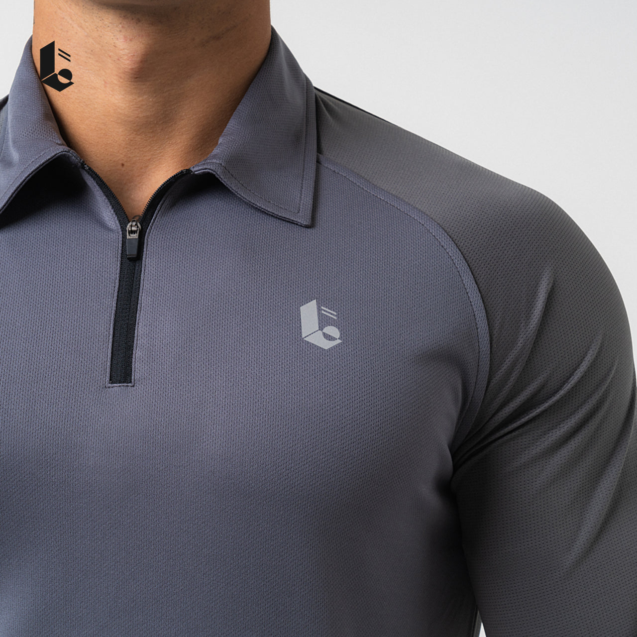 AeroLite Performance Polo Zipper Long Sleeve - Black/White/Light Grey/Dark Grey/Navy
