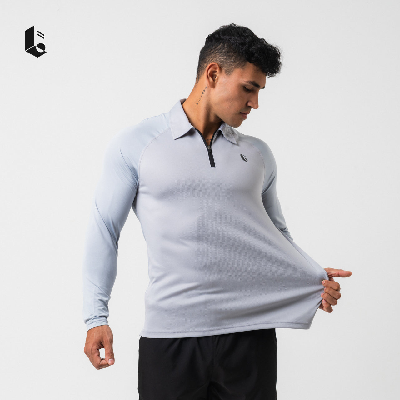 AeroLite Performance Polo Zipper Long Sleeve - Black/White/Light Grey/Dark Grey/Navy