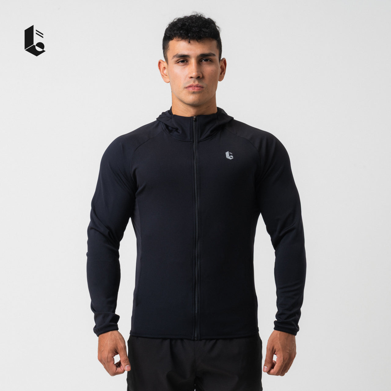 CoreStretch Performance Hoodie - Black/White/Light Grey