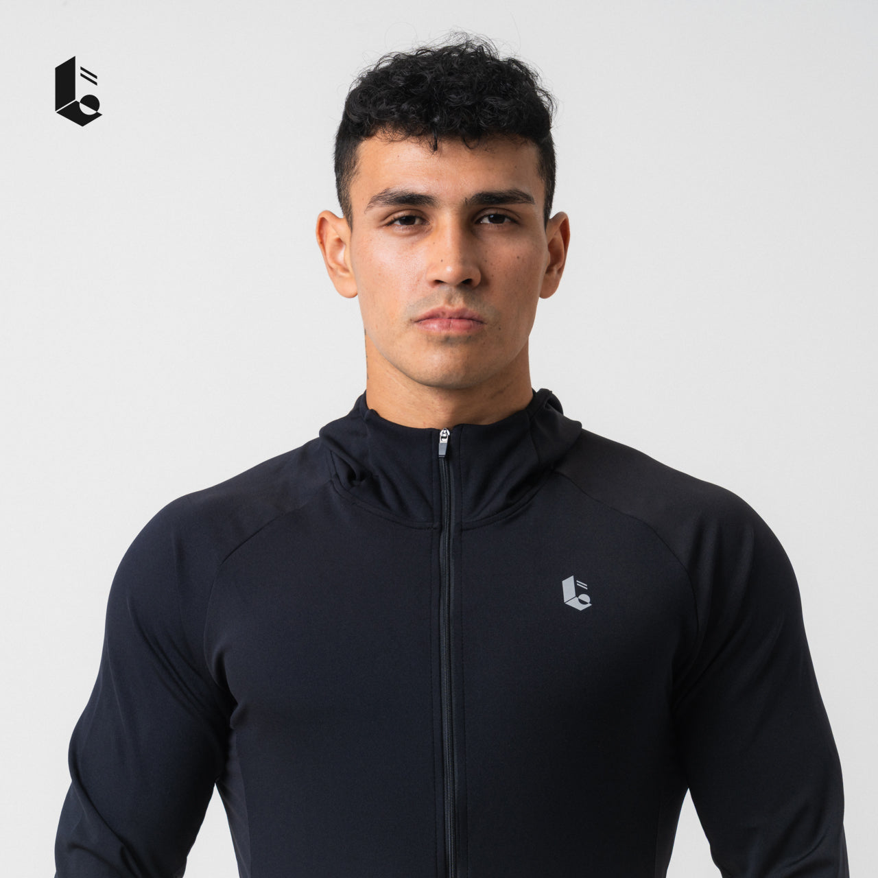 CoreStretch Performance Hoodie - Black/White/Light Grey
