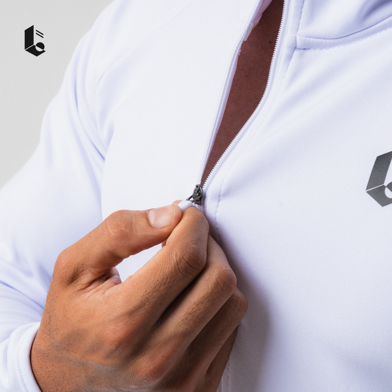 CoreStretch Performance Hoodie - Black/White/Light Grey