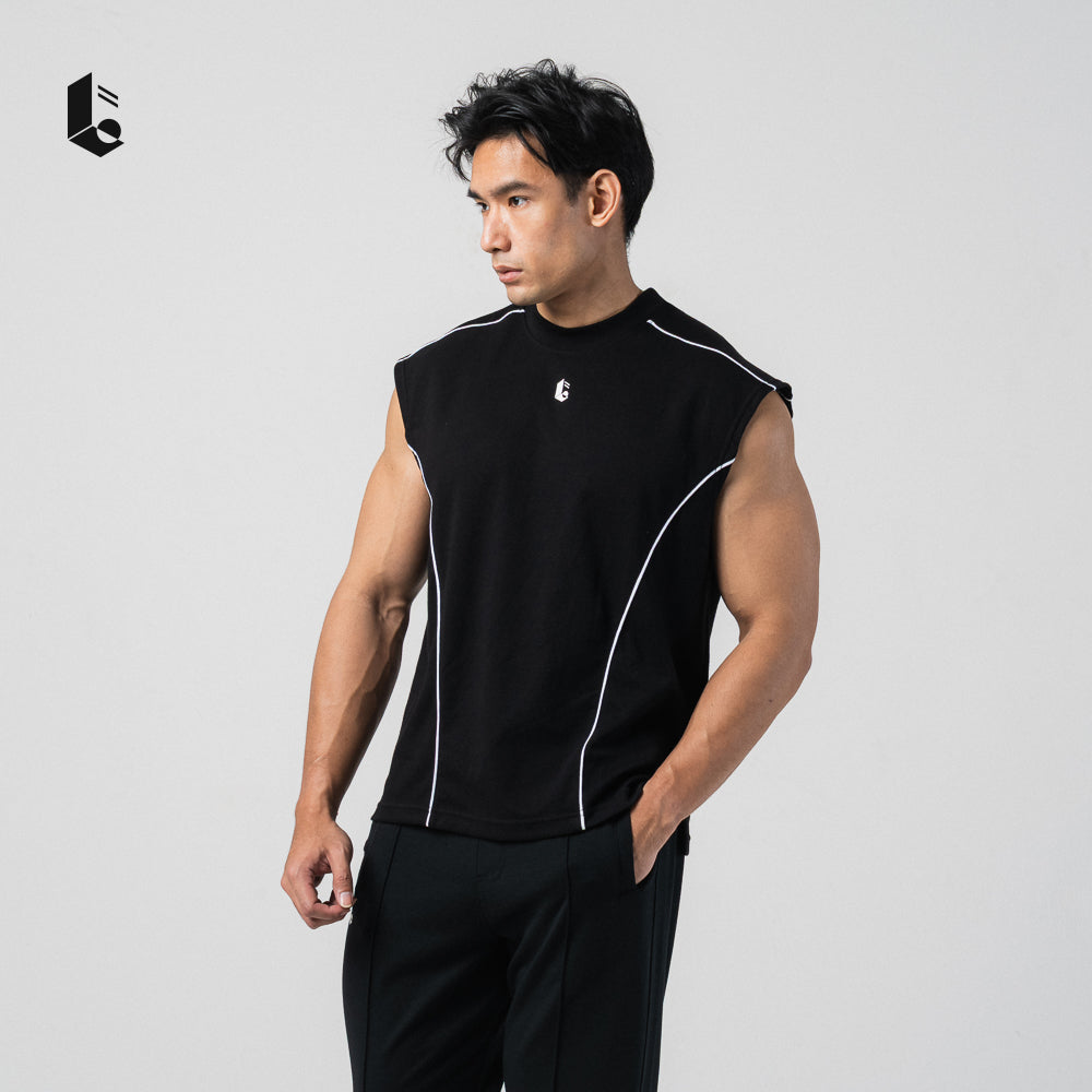 StreetLine Sleeveless Tank - Jet Black/Pure White/Dark Grey