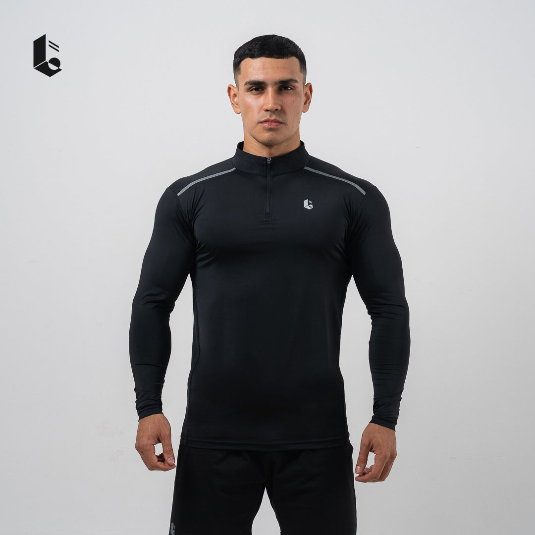 CoolSkin Quarter-Zip Long Sleeve - Black/Broken White/Dark Grey/Navy