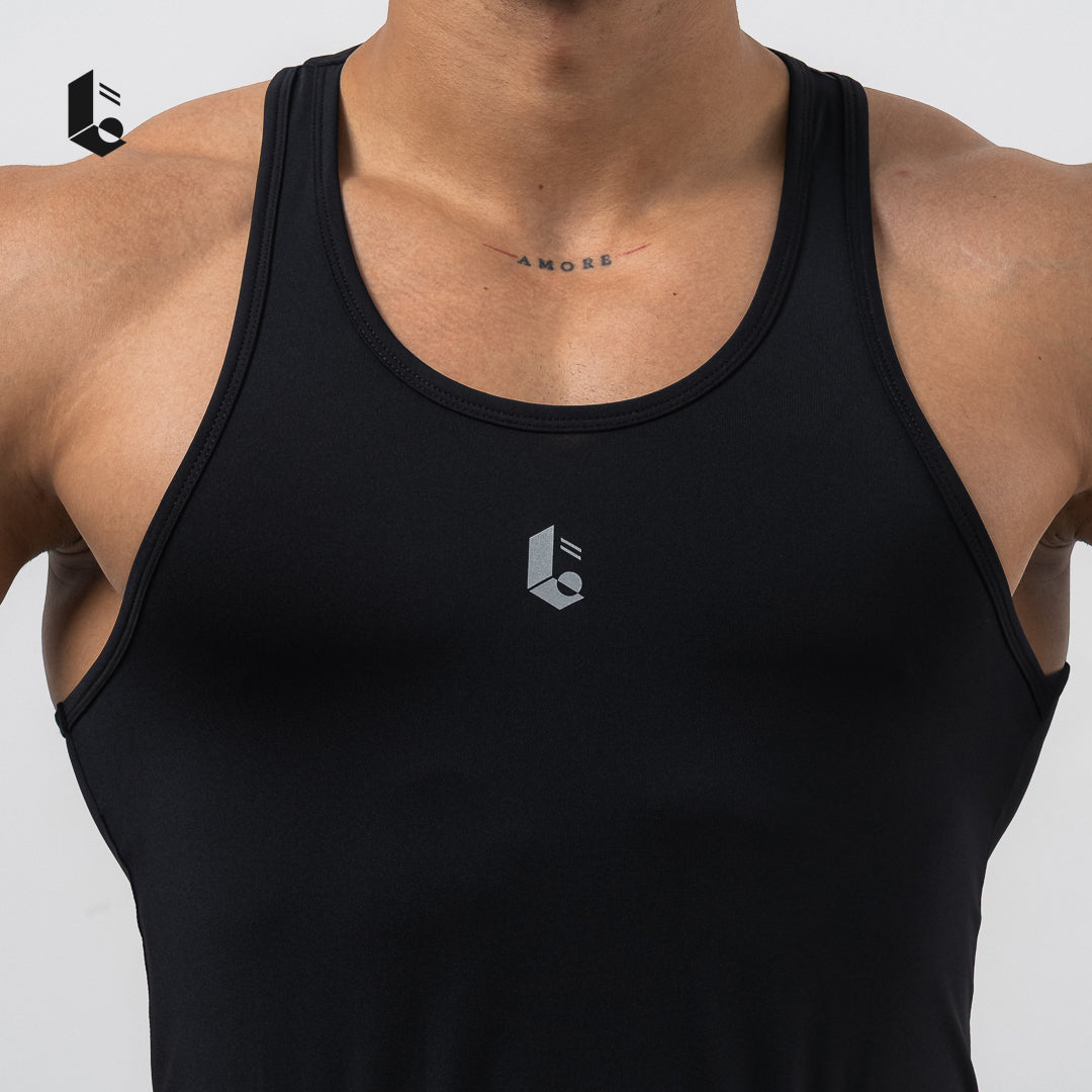 MuscleFlex Stringer Tank - Black/Light Grey