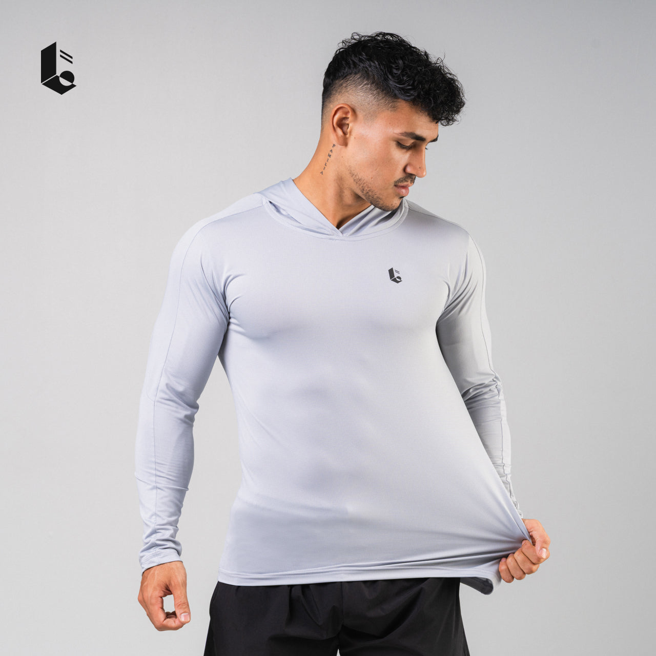 LightCool Hoodie Long Sleeve - Black/White/Navy/Dark Grey/Light Grey