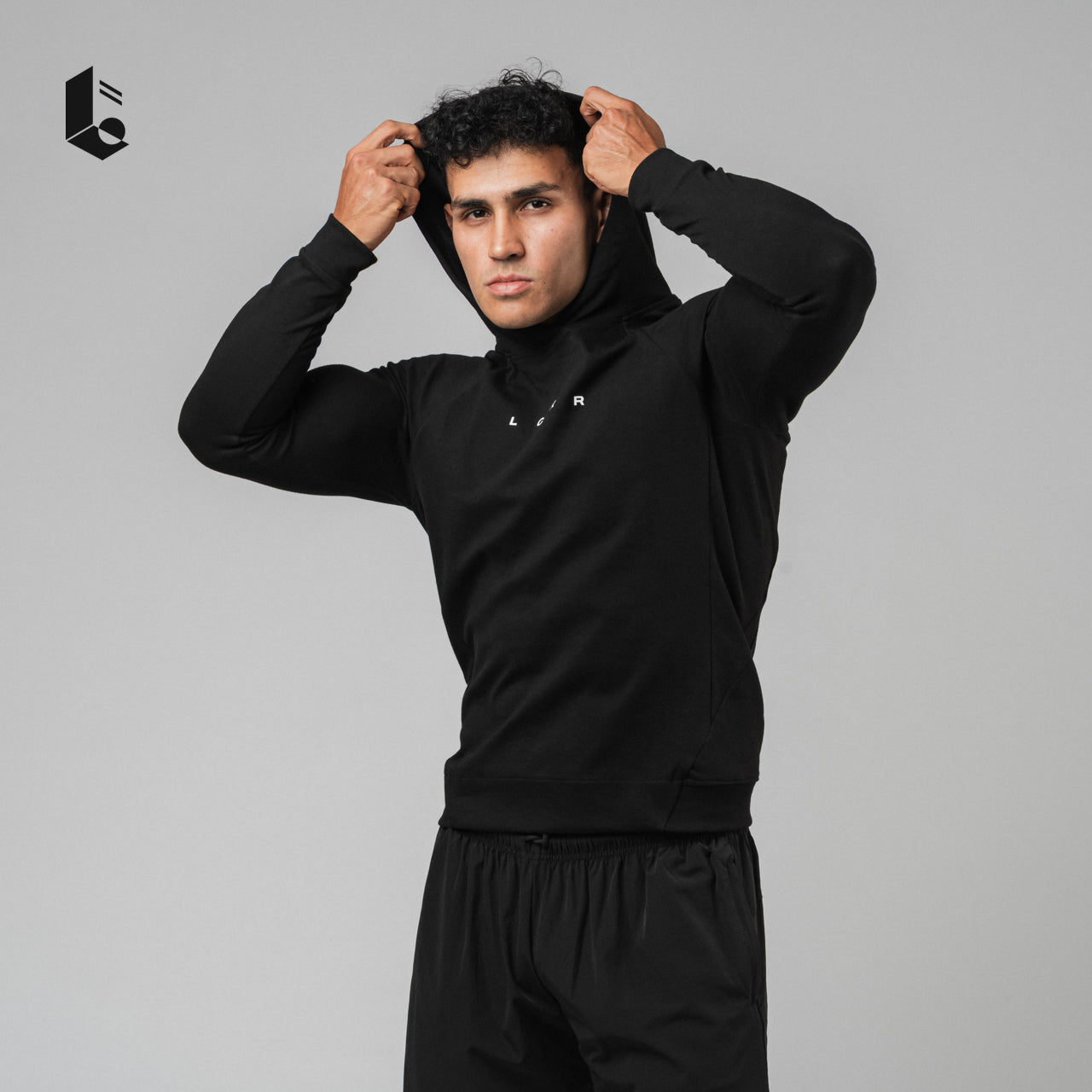 CoreCool Hoodie Long Sleeve - Black/Dark Grey/Navy