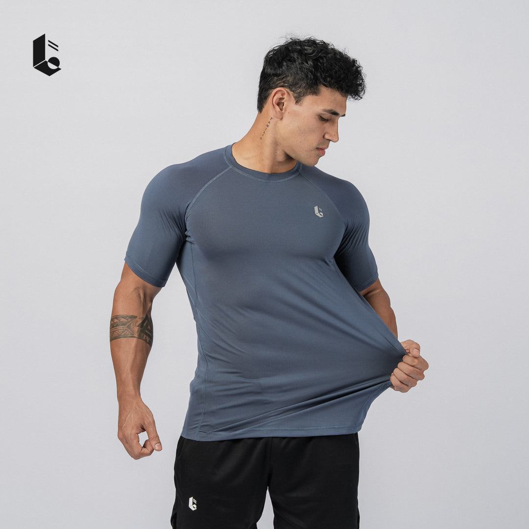 Essential Slim Fit Performance Tee - Black/Dark Grey/Steel Blue/Army