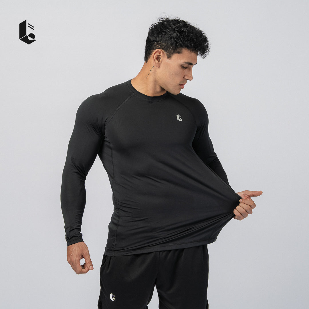 Essential Slim Fit Performance Long Sleeve - Black/Dark Grey/Steel Blue/Army