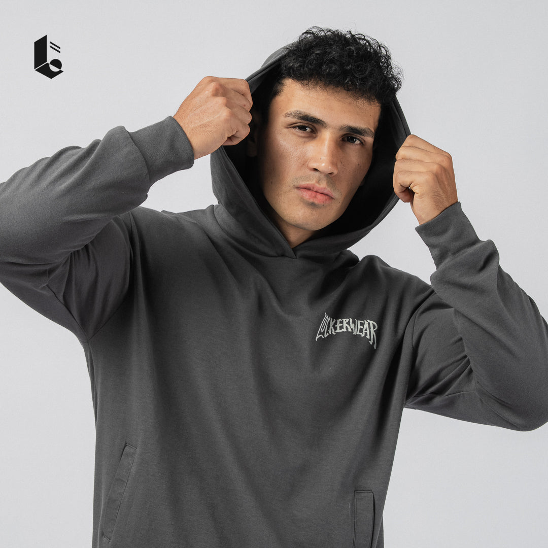 GrindHood Hoodie Oversize - Black/Dark Grey/White