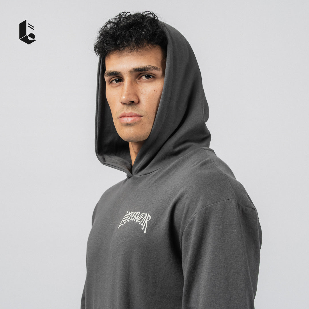 GrindHood Hoodie Oversize - Black/Dark Grey/White