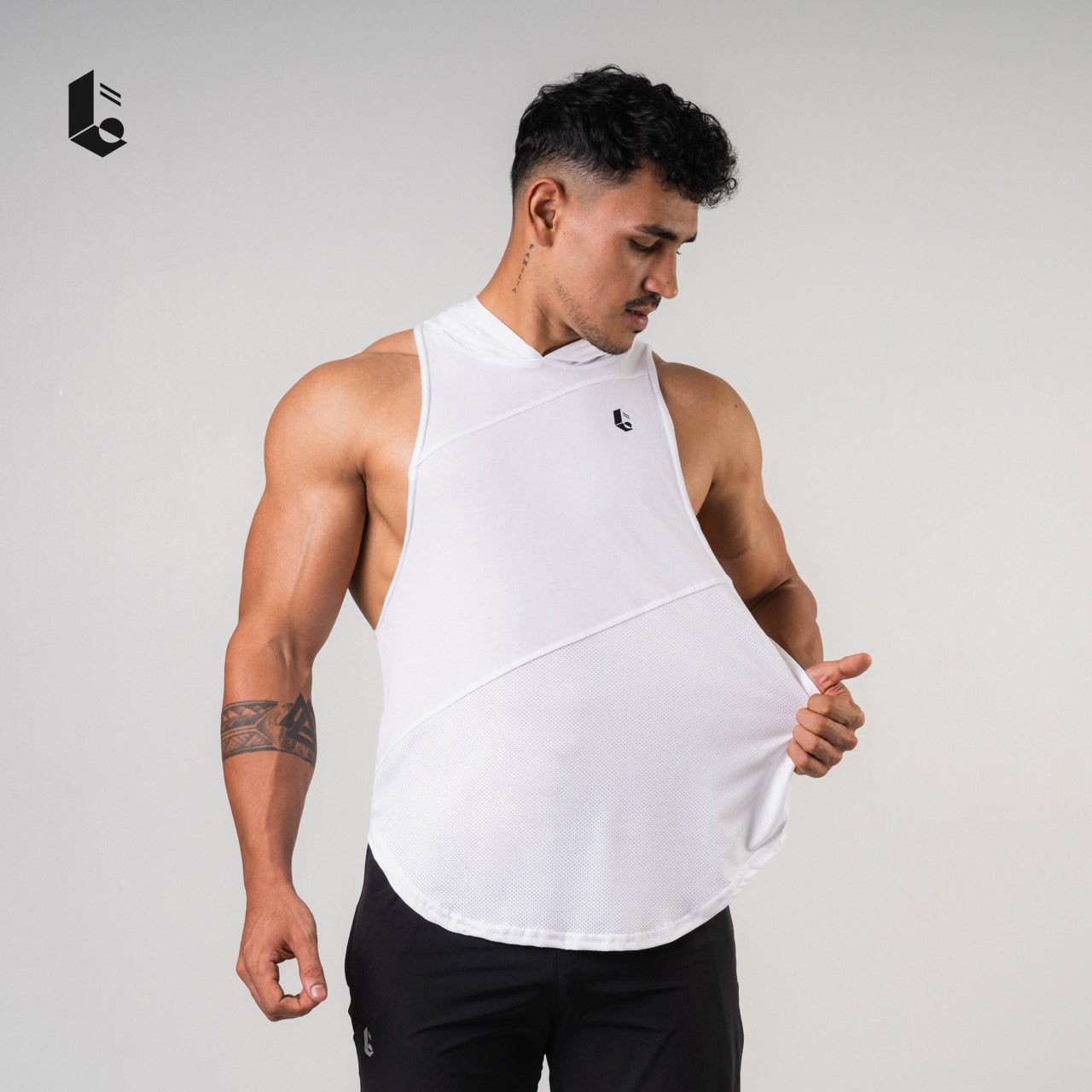 Polycotton Hoodie Low Cut - Monochrome