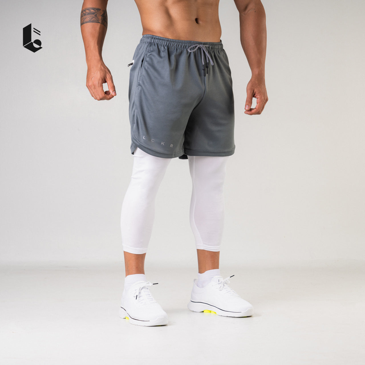 Tracka 2-In-1 Short / Long Legging - Light Grey/Dark Grey/Dark Green/White/Black