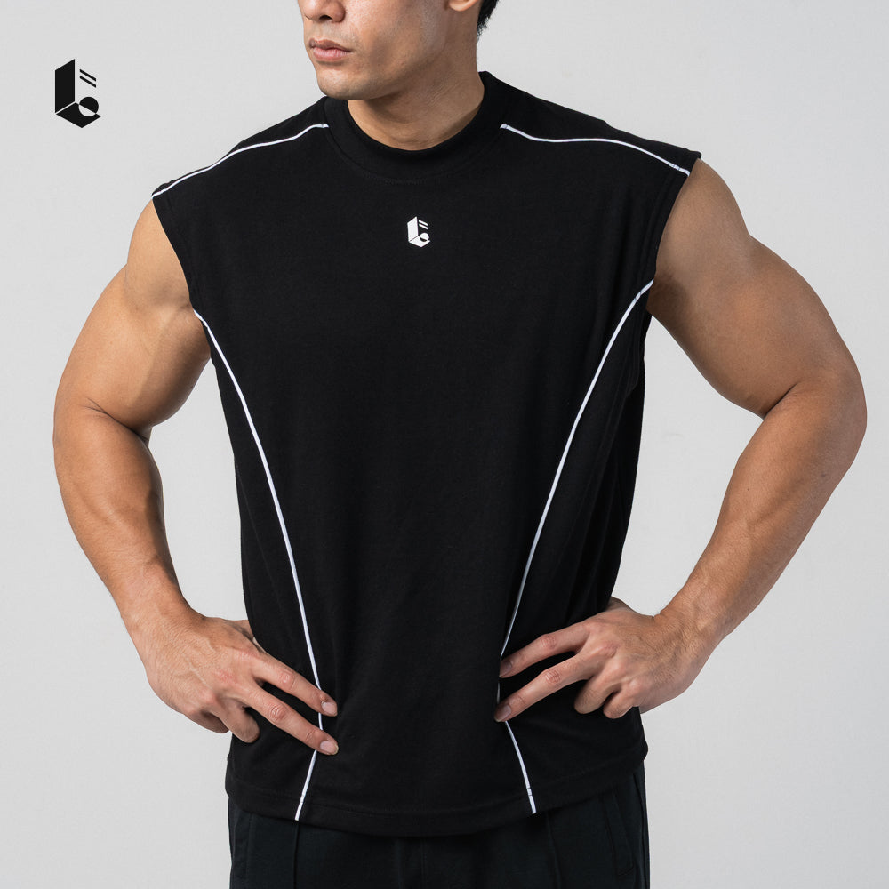StreetLine Sleeveless Tank - Jet Black/Pure White/Dark Grey