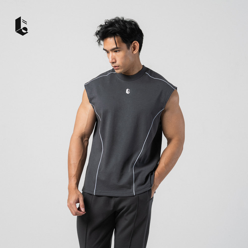 StreetLine Sleeveless Tank - Jet Black/Pure White/Dark Grey