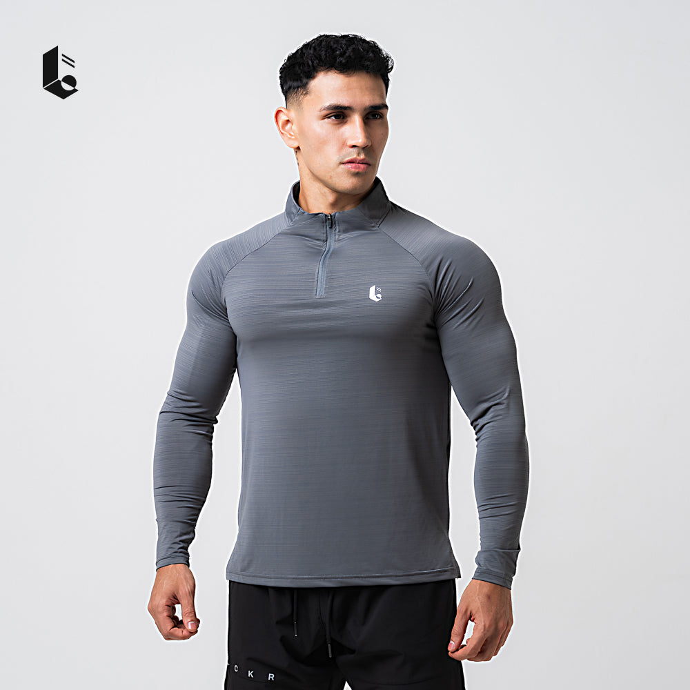 VeloStripe Quarter-Zip Performance - Charcoal Grey/Burgundy/Slate Teal/Mocha Sand/Ivory