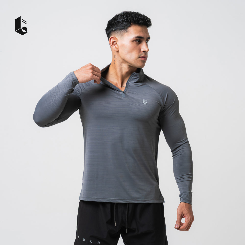 VeloStripe Quarter-Zip Performance - Charcoal Grey/Burgundy/Slate Teal/Mocha Sand/Ivory