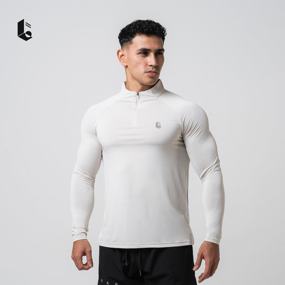 VeloStripe Quarter-Zip Performance - Charcoal Grey/Burgundy/Slate Teal/Mocha Sand/Ivory