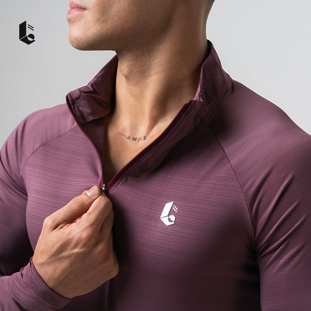 VeloStripe Quarter-Zip Performance - Charcoal Grey/Burgundy/Slate Teal/Mocha Sand/Ivory
