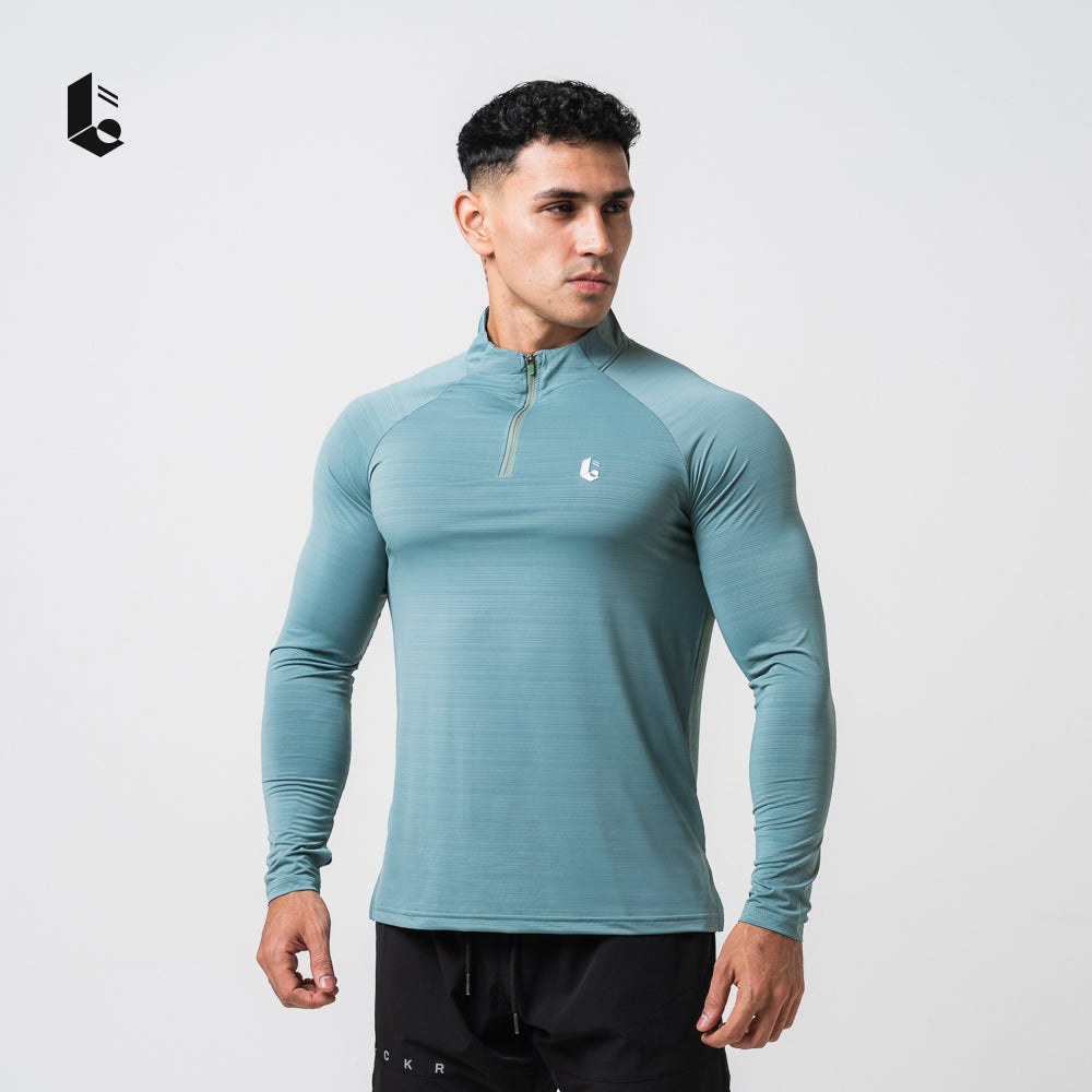 VeloStripe Quarter-Zip Performance - Charcoal Grey/Burgundy/Slate Teal/Mocha Sand/Ivory