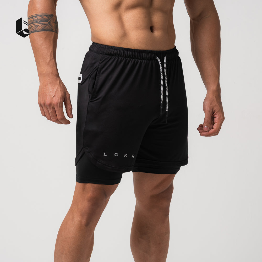 CoreLite 2-In-1 Shorts - Jet Black/Ash Grey/Navy Blue