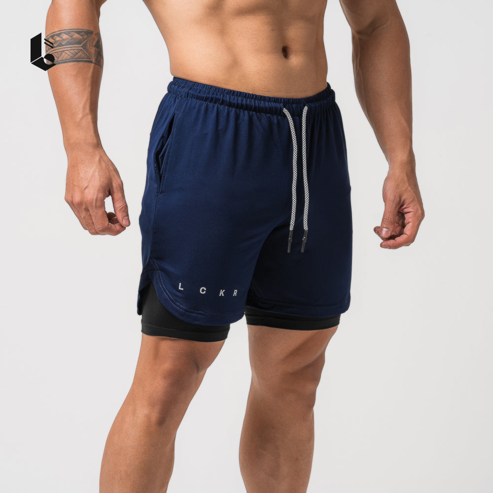 CoreLite 2-In-1 Shorts - Jet Black/Ash Grey/Navy Blue