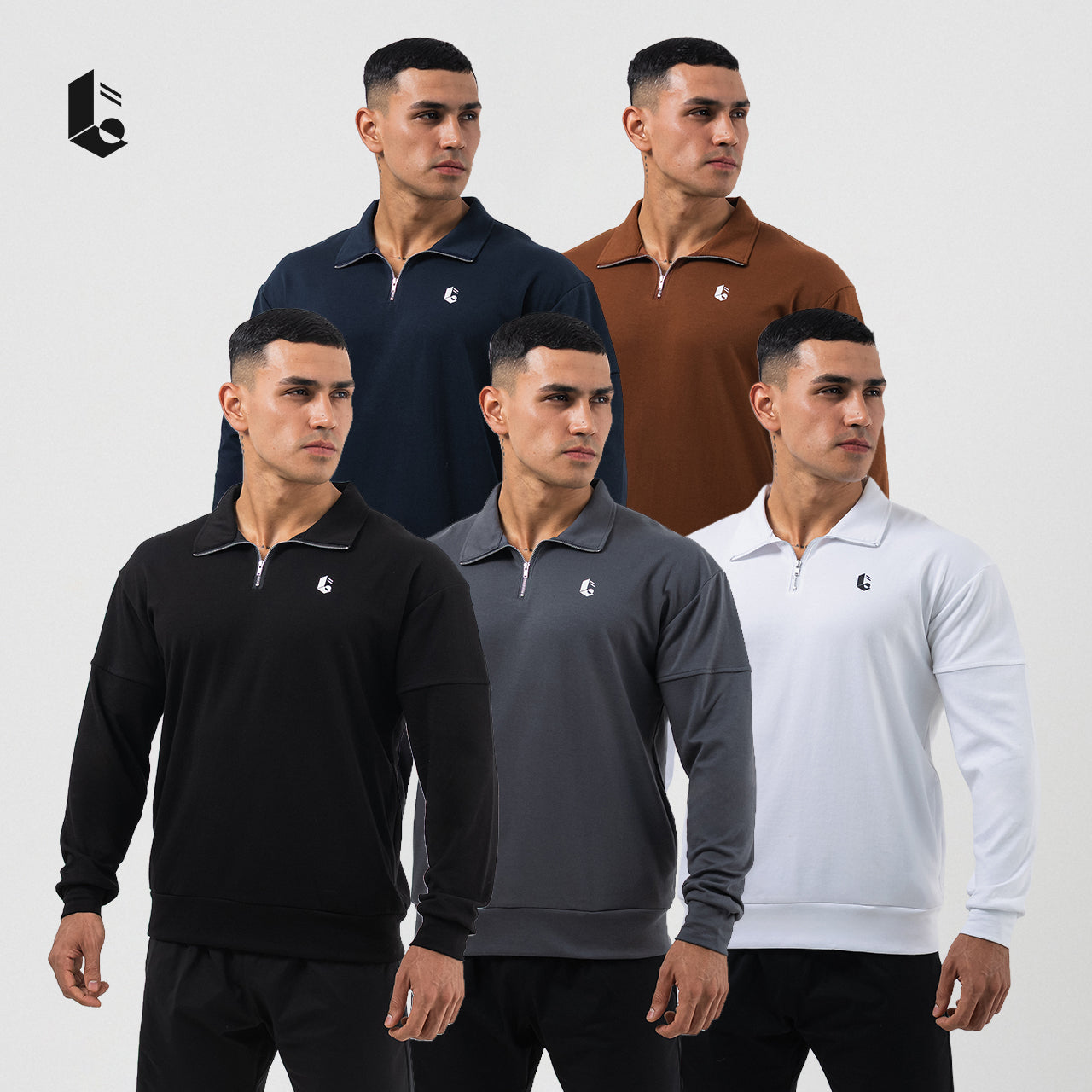 CoreCool Half-Zipper Long Sleeve - Black/White/Dark Grey/Navy/Brown