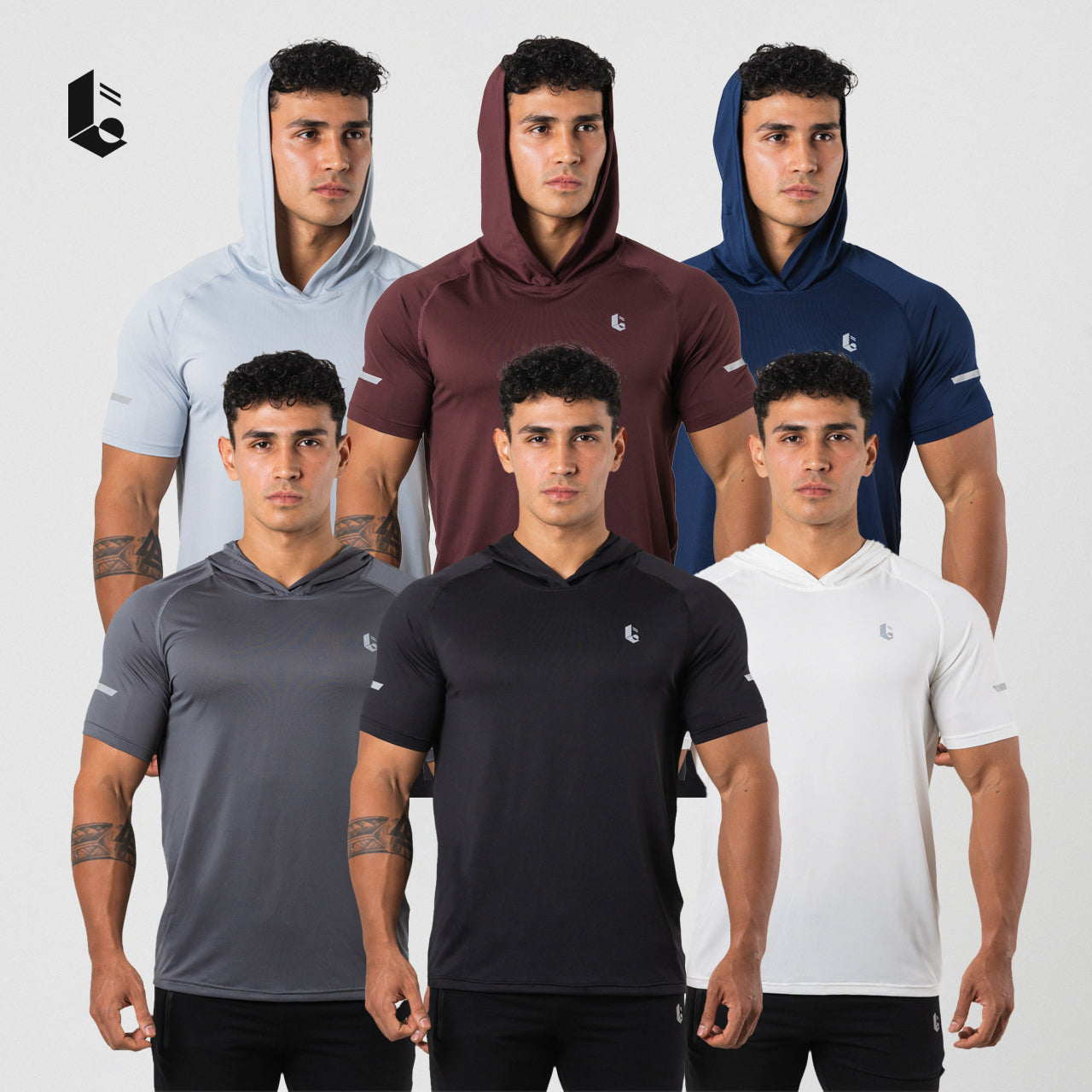 AeroLite Hoodie Short Sleeve - Black/Broken White/Navy/Burgundy/Light Grey/Dark Grey/Rust