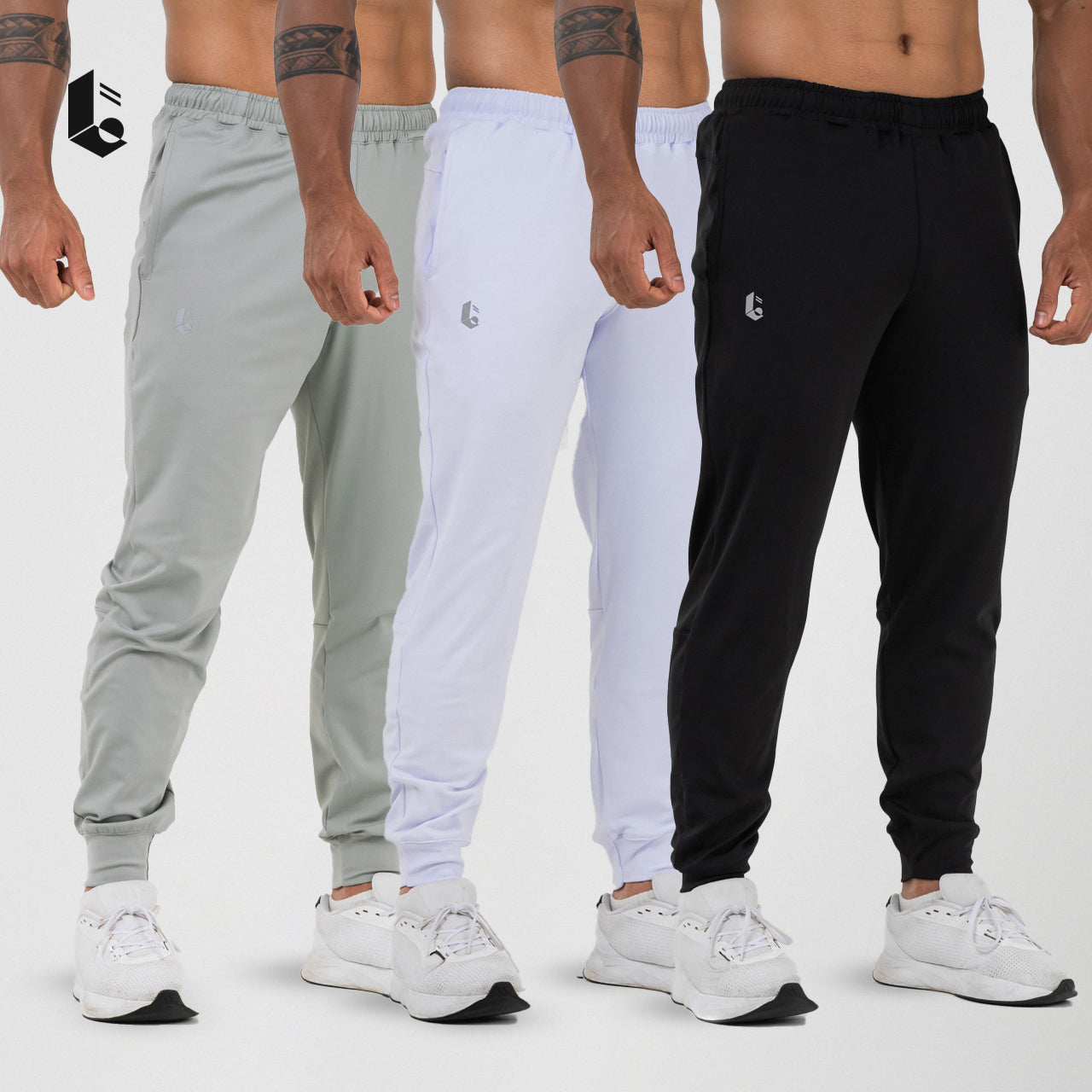Performance Jogger Pants - Black/White/Silver