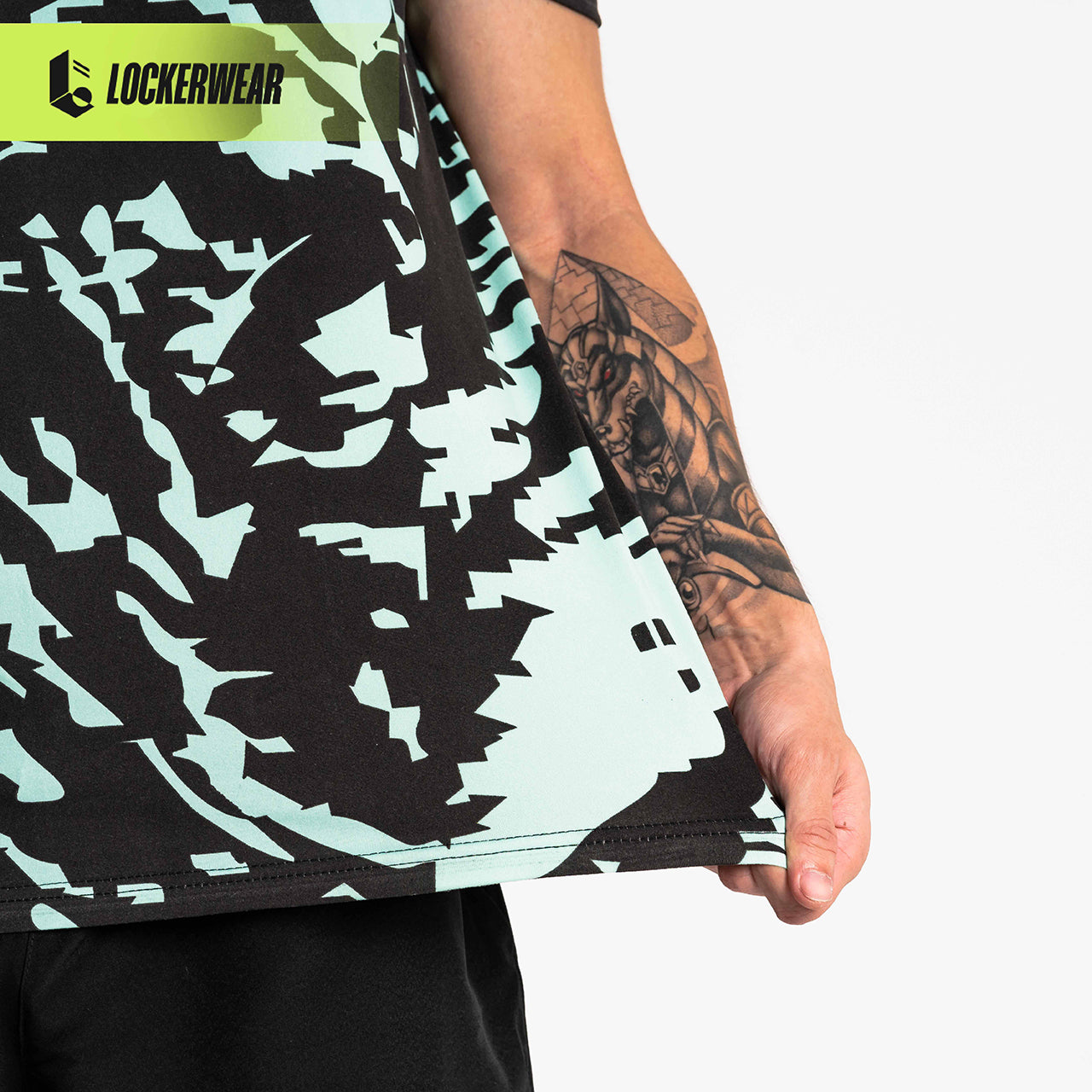 Battlescarred Mesh Short Sleeve - Mint/Grey/Light Blue