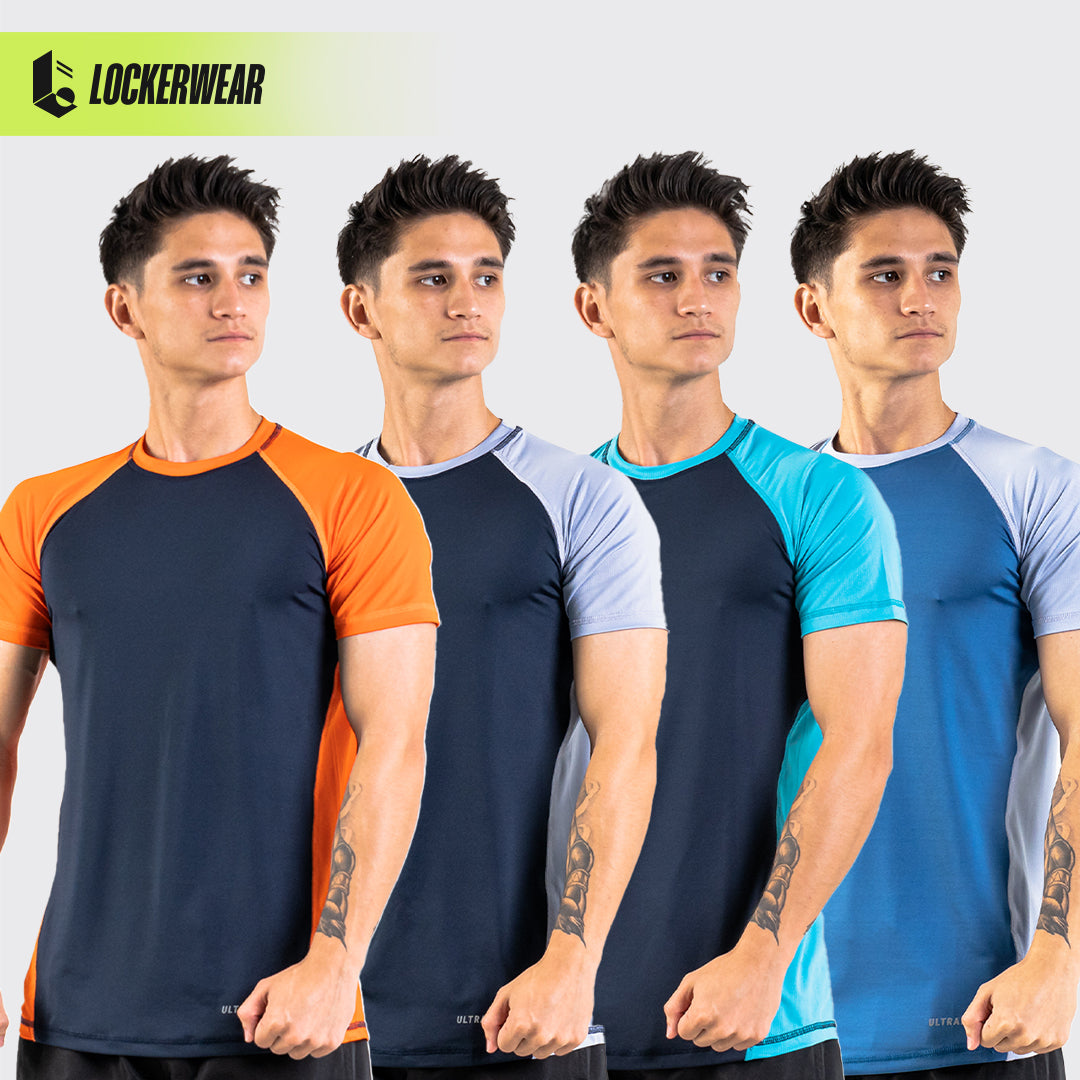 Elemental Stretch Short Sleeve - Orange/Grey/Sky Blue