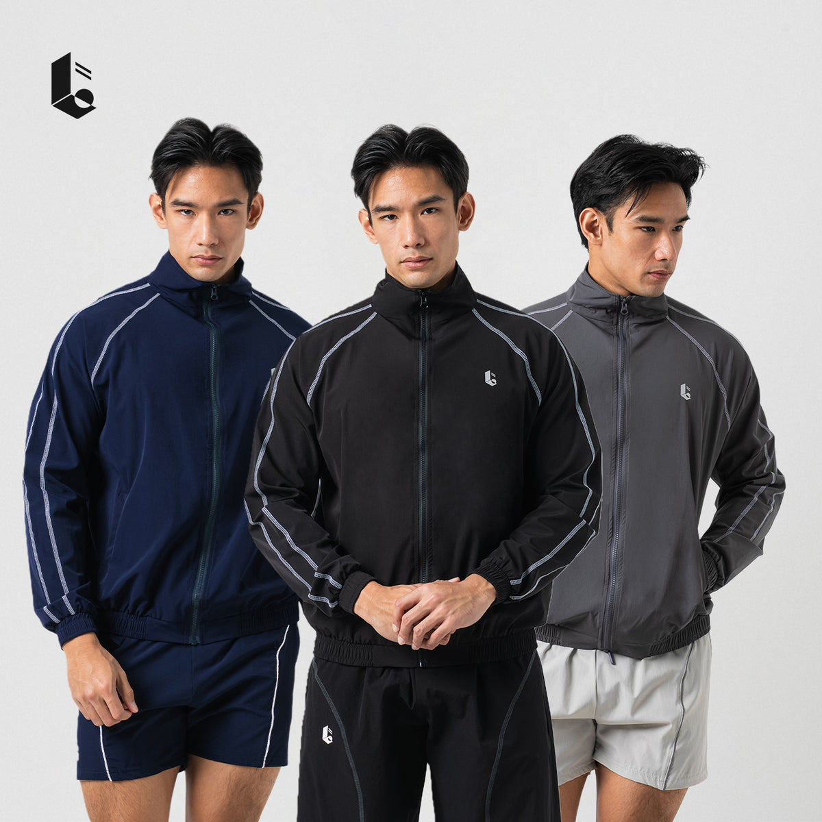 UrbanSeam Performance Loose Jacket - Jet Black/Navy Blue/Charcoal Grey