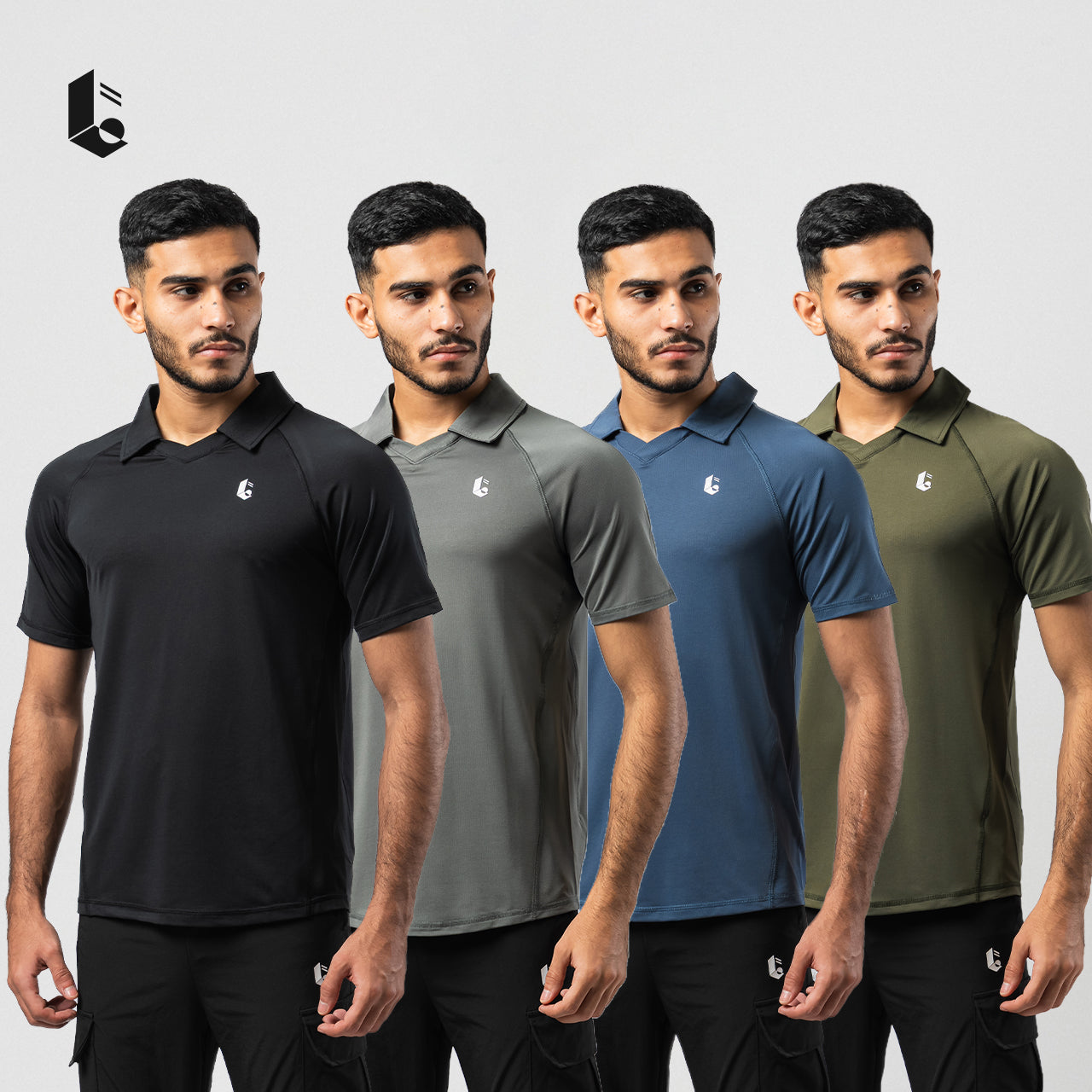 Essential Performance Polo Shirt - Black/Dark Grey/Steel Blue/Army