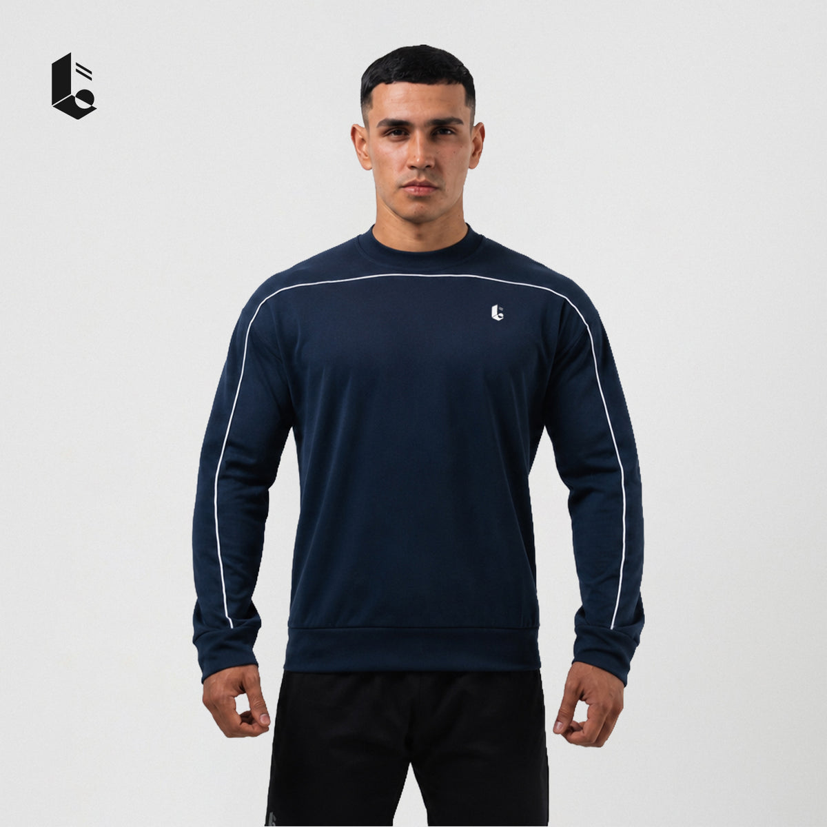 StreetLine Long Sleeve Crewneck - Black/White/Dark Blue/Brown