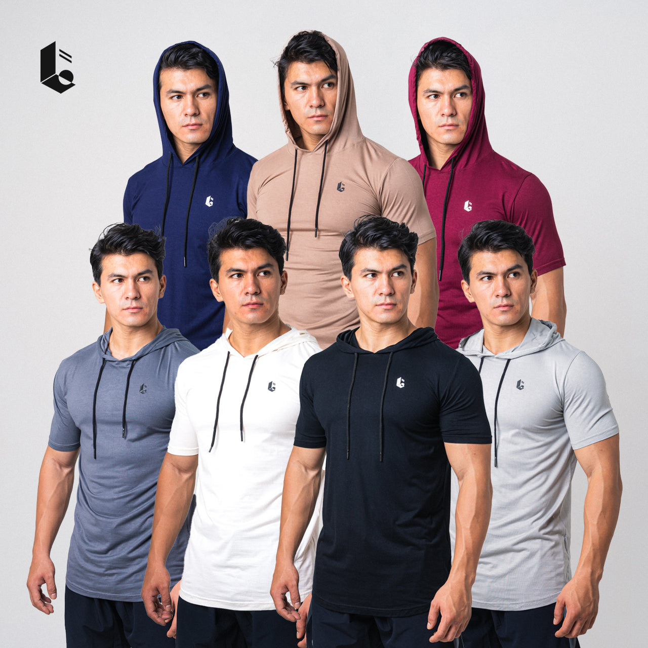 Hypercotton Hoodie Short Sleeve - Black/Broken White/Dark Grey/Light Grey/Khaki/Navy/Burgundy