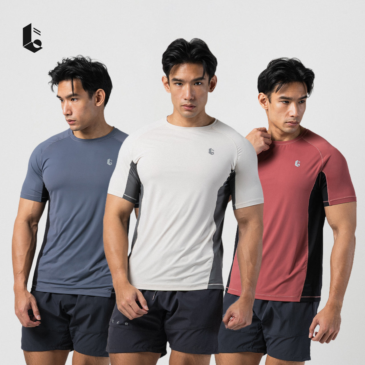 CoolPace Performance Tee - Dusty Teal/Dusty Rose/Ash Grey/Oat Beige