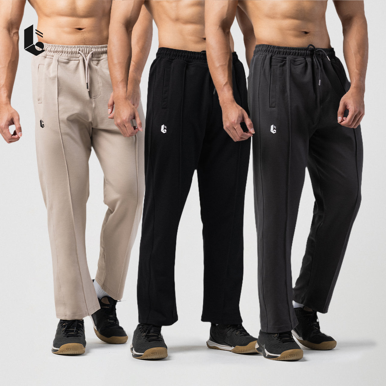 Structra Straight Leg Pants - Jet Black/Taupe/Charcoal Grey/Cream/Dark Coffee