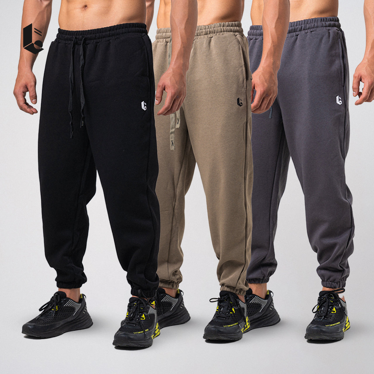 Baggy Jogger Pants - Black/White/Light Grey/Dark Grey/Army