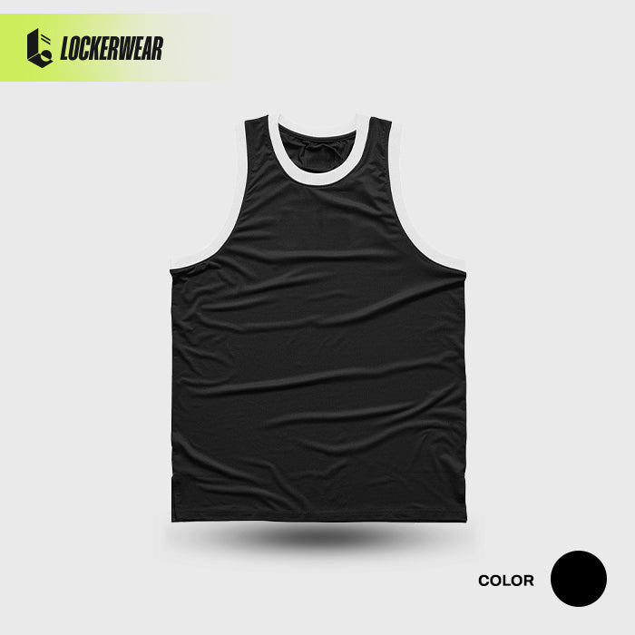 Hollow-Mesh Muscle Tank - Black/White/Dark Green